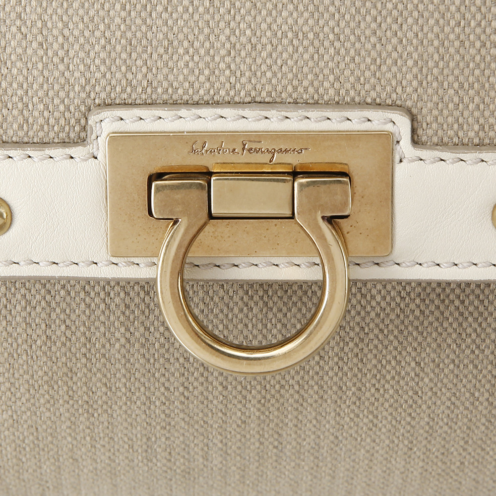 FERRAGAMO(USED)페레가모 패브릭 소피아백